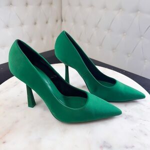 Zara Green Heeled Pumps
